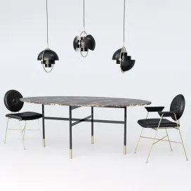 Bontempi glamor table penelope chair gubi multi lite